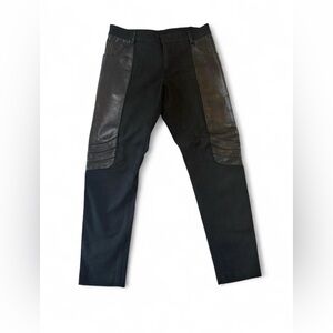 Women’s Skingraft Black Slim Jeans with 100% Leather Accents